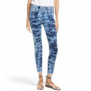 Frame Denim Blue Tie-Dye High-Rise Jeans